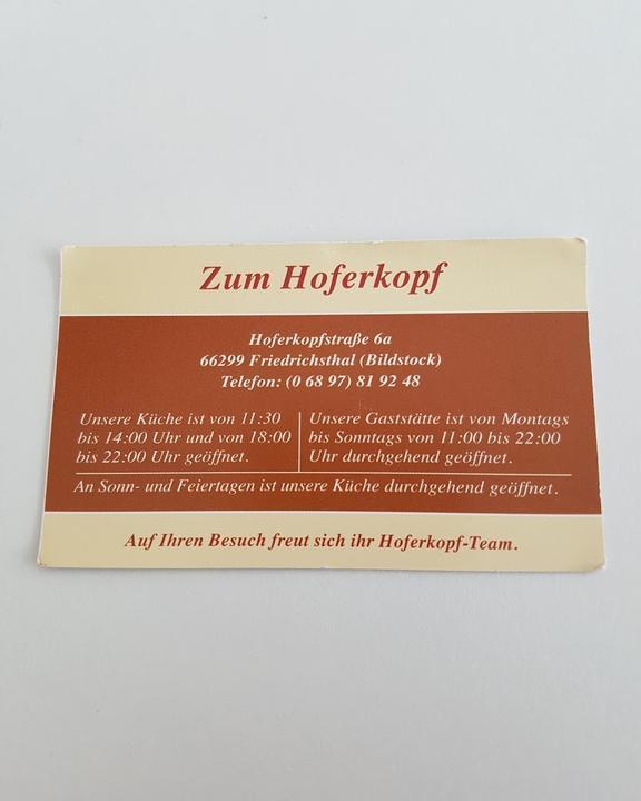 Restaurant "Zum Hoferkopf"